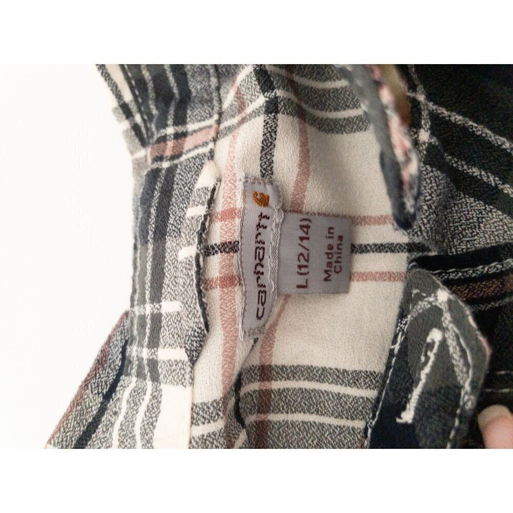 Carhartt Womens Plaid Button-Up Shirt L 100% Cotton Long Sleeve Casual - Picture 8 of 8